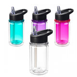 10 oz Kids Double Wall Sport Water Bottle Built-In Flip Down Straw Summit Tritan Sports Bottles Blank Ready To Decorate.