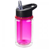 10 oz Kids Double Wall Sport Water Bottle Built-In Flip Down Straw Summit Tritan Sports Bottles Blank Ready To Decorate.