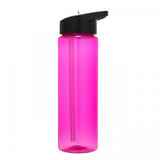 24 Oz Tritan Water Bottle Single Wall Plastic Water Bottle With Flip Down Straw.