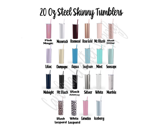 Skinny Steel Tumbler with Straw, 20oz — Melanie's Day Spa