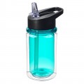 10 oz Kids Double Wall Sport Water Bottle Built-In Flip Down Straw Summit Tritan Sports Bottles Blank Ready To Decorate.