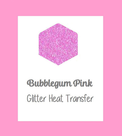Bubblegum Pink Glitter Heat Transfer Vinyl 12x20" Sheets Glitter HTV Pink Glitter HTV, Light Pink Glitter htv - Carolina Crafter Supply