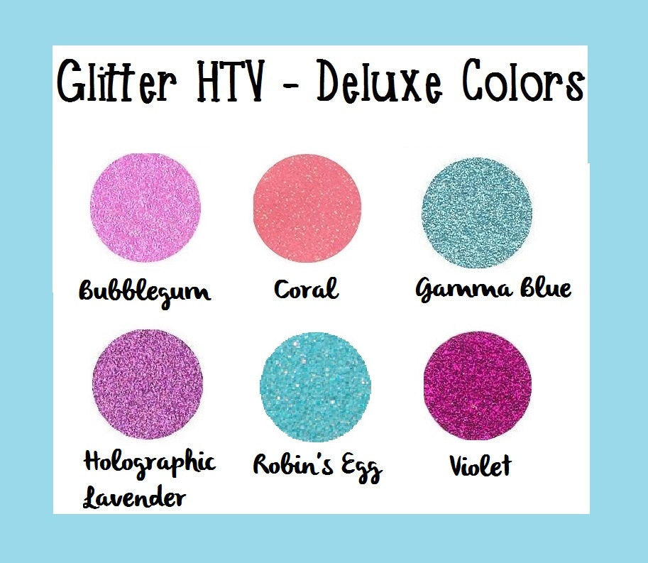 Deluxe Colors Glitter Heat Transfer Vinyl T!ffany Blue Glitter htv 12x