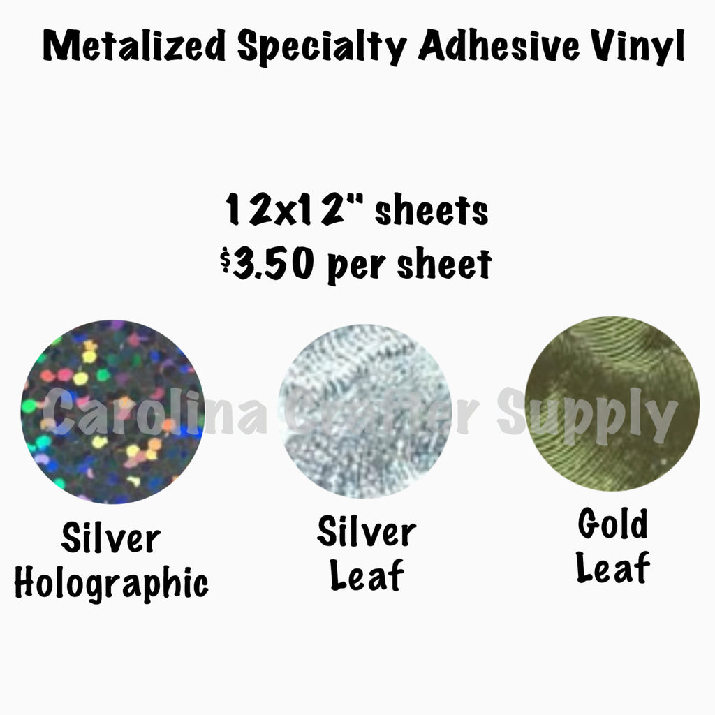 Metal Effect Vinyl Choose From Silver Leaf, Gold Leaf or Silver Hologr