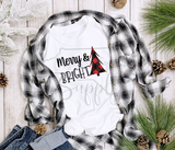 Christmas Sublimation Design - Buffalo Plaid Christmas PNG Merry & Bright Shirt Design Christmas Mug Design Christmas Shirt Design