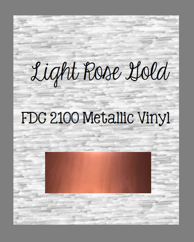 Rose Gold Adhesive Vinyl - Light Rose Gold Metallic Vinyl FDC 2100 Metallic Cast Vinyl 12x12" Sheet Metallic Rose Gold Metallic Vinyl Permanent Outdoor - Carolina Crafter Supply