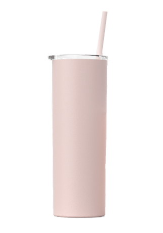 Blank Blush Glitter 20 oz Maars Skinny Steel Tumbler with Lid and Straw in  Pink